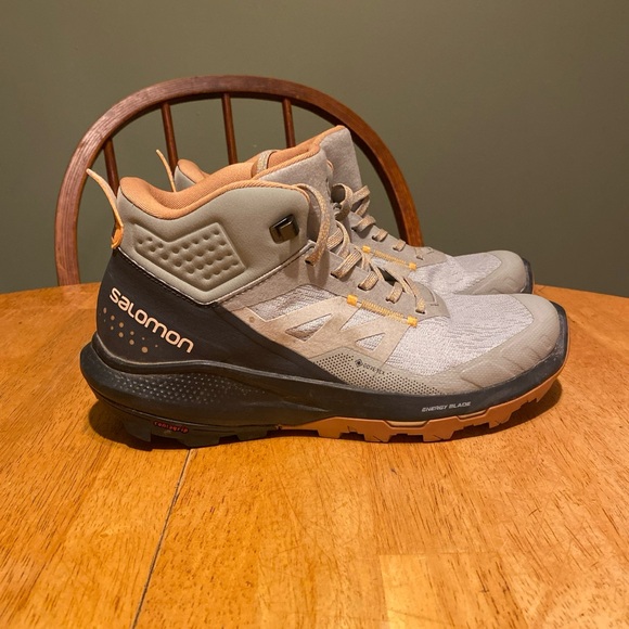 Salomon Women's Outpulse Mid GTX Gore-Tex Gray Ankle Hiking Boots Size 8 US - Picture 2 of 15